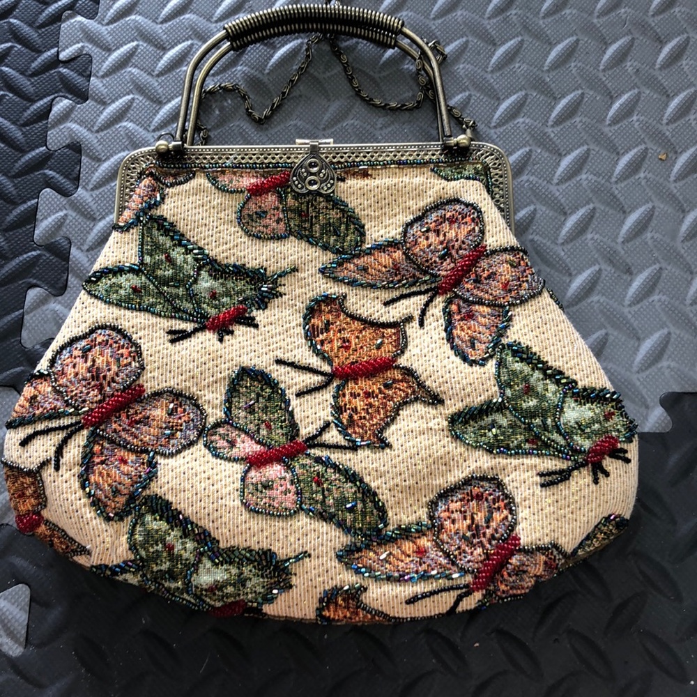 Beaded butterfly purse